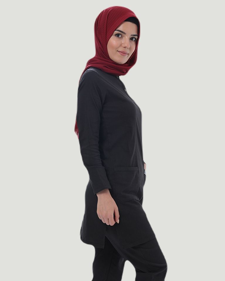 TEK ÜST U- FLEX LİKRALI TESETTÜR   M - Siyah