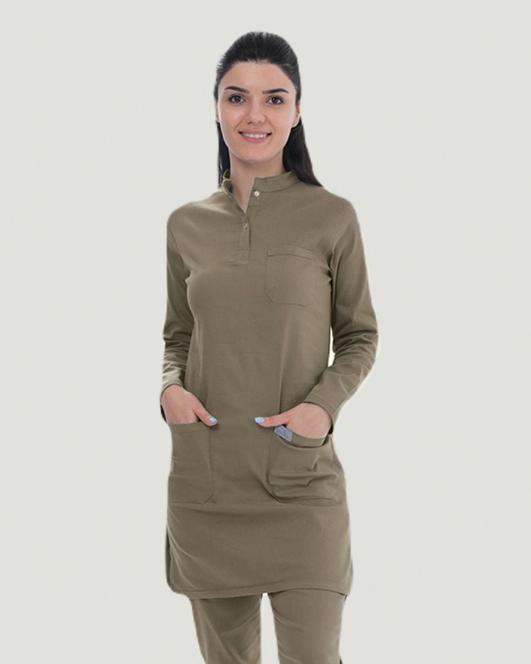 TEK ÜST U- FLEX LİKRALI TESETTÜR   L - Haki Yeşil
