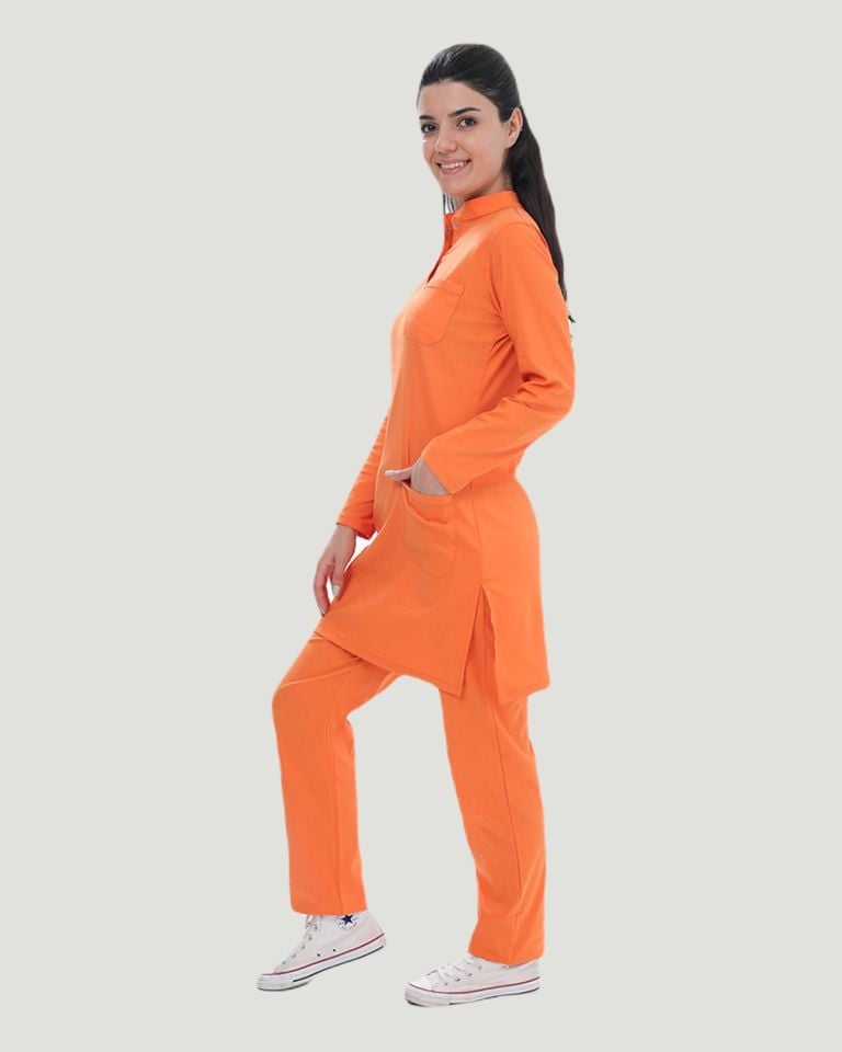TEK ÜST U- FLEX LİKRALI TESETTÜR   XS - Orange