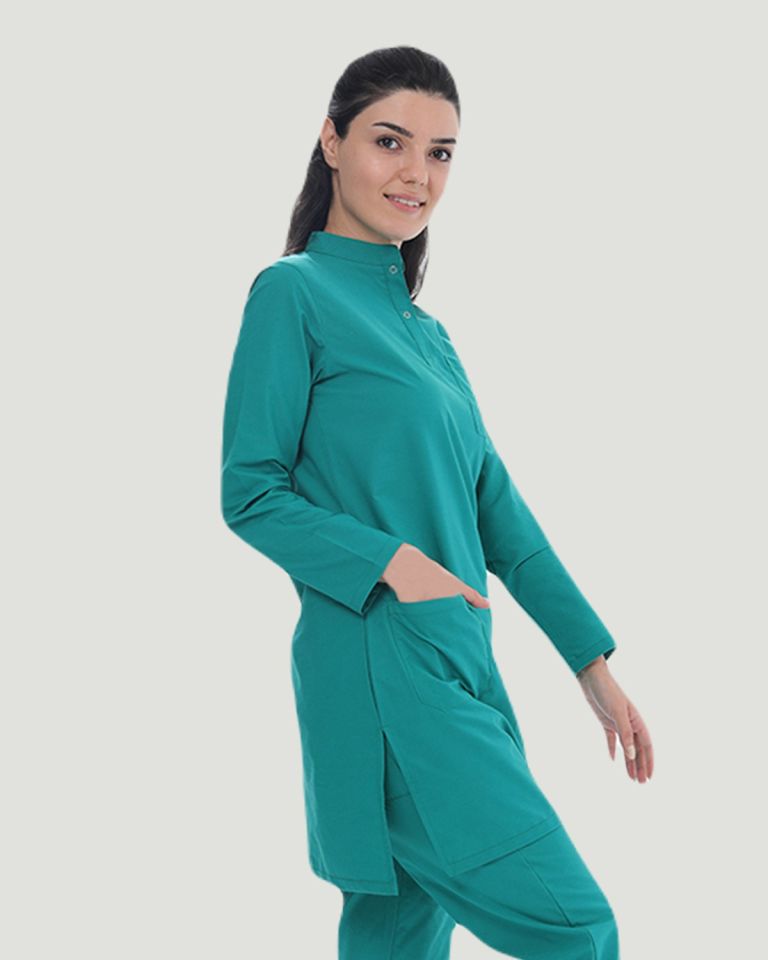 TEK ÜST U- FLEX LİKRALI TESETTÜR   XS - Cerrahi Yeşil