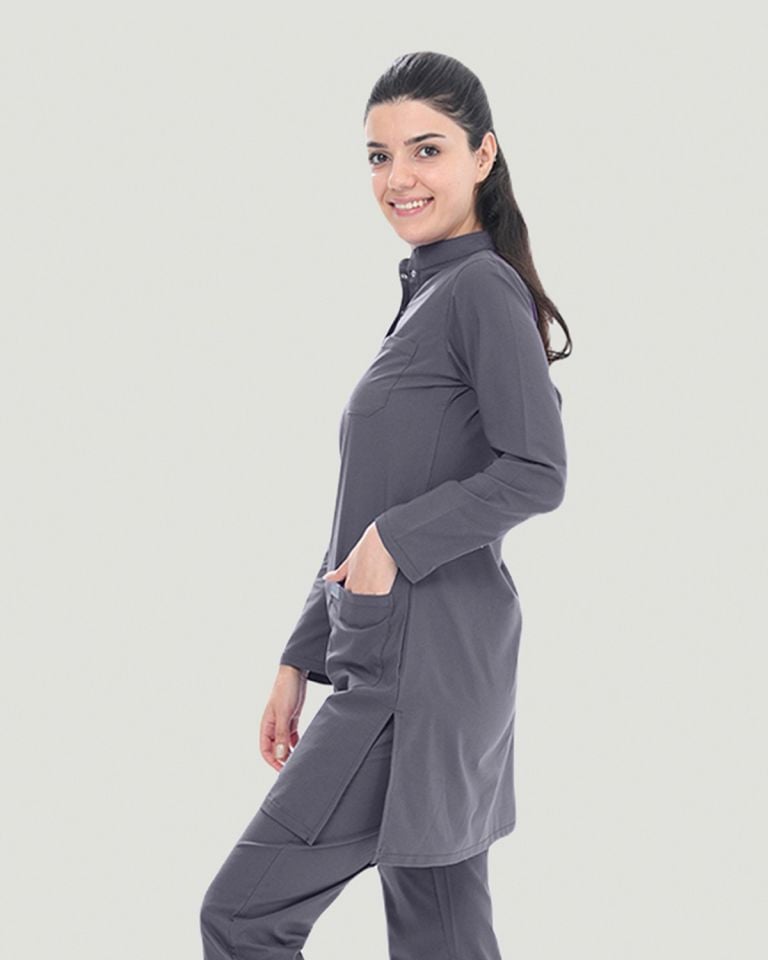 TEK ÜST U- FLEX LİKRALI TESETTÜR   XS - Füme