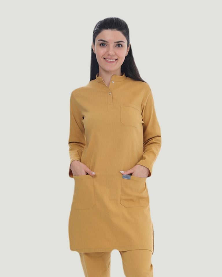 TEK ÜST U- FLEX LİKRALI TESETTÜR   M - Hardal