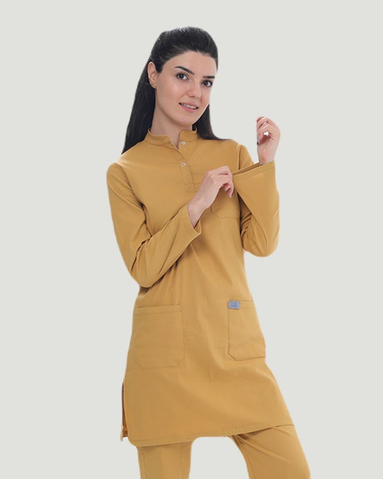 TEK ÜST U- FLEX LİKRALI TESETTÜR   M - Hardal