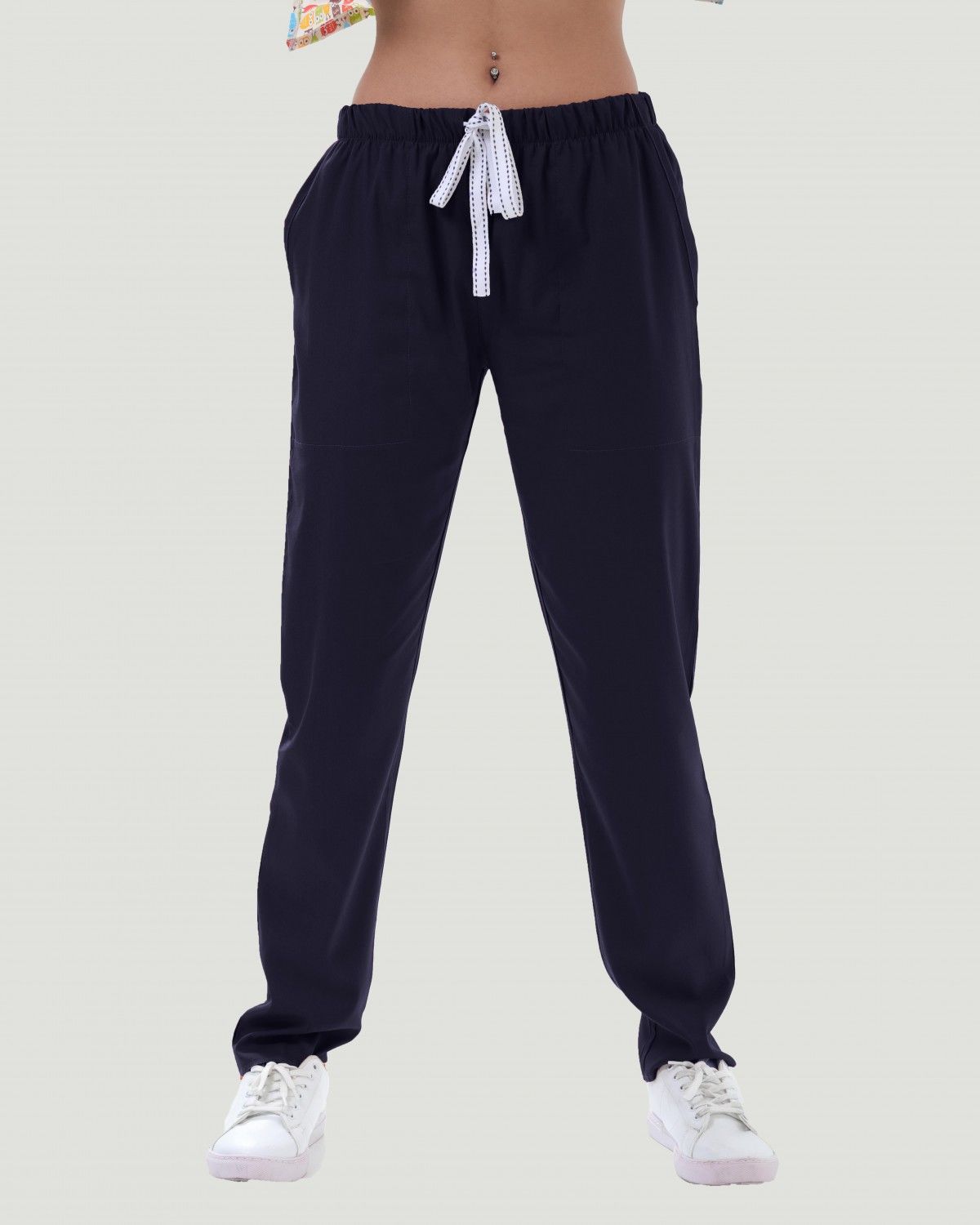 TERİKOTON KADIN  PANTOLON (İNCE KUMAŞ ) XL - Petrol Mavi