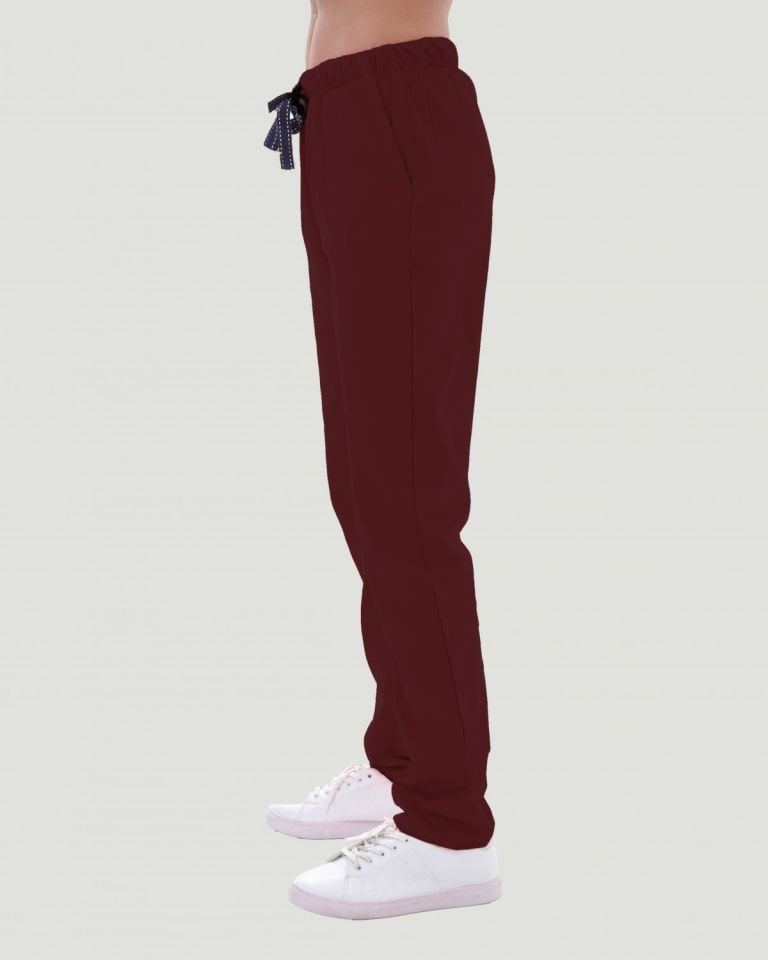 TERİKOTON KADIN  PANTOLON (İNCE KUMAŞ ) XXL - Bordo