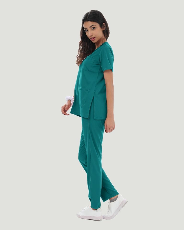 U-FLEX LİKRALI KADIN CERRAHİ TAKIM XS - Benetton Yeşil
