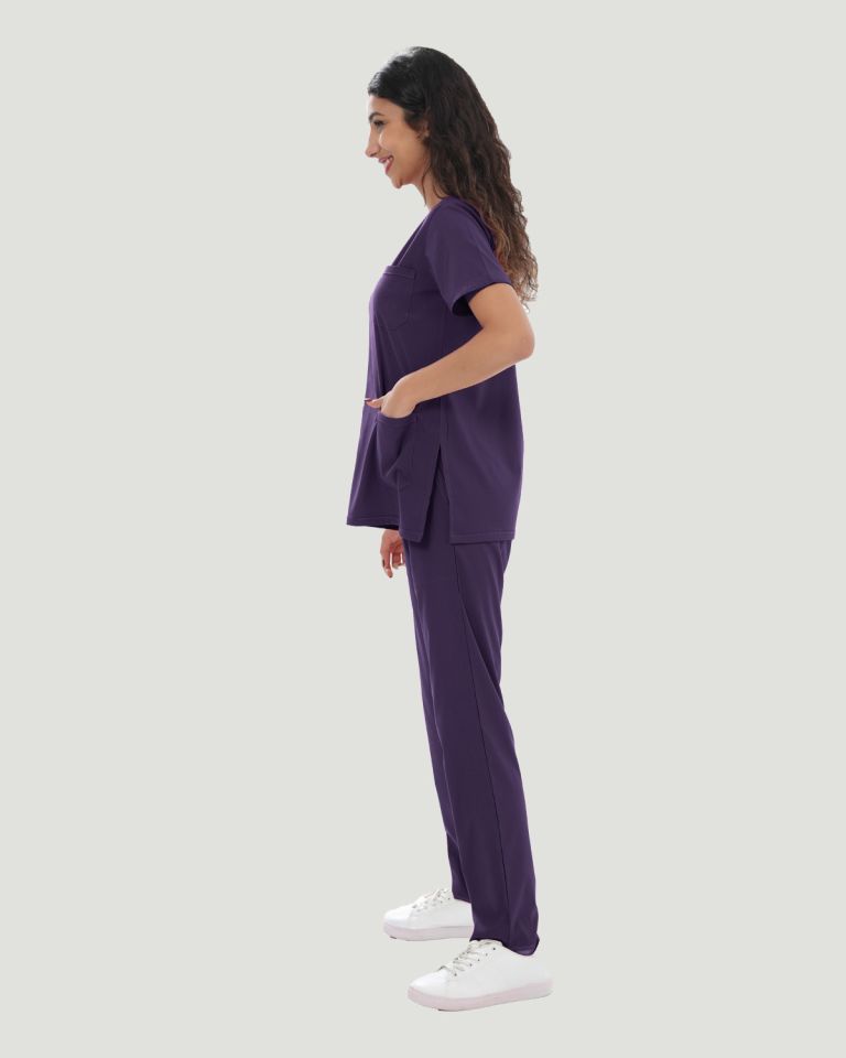 U-FLEX LİKRALI KADIN CERRAHİ TAKIM XS - Mor