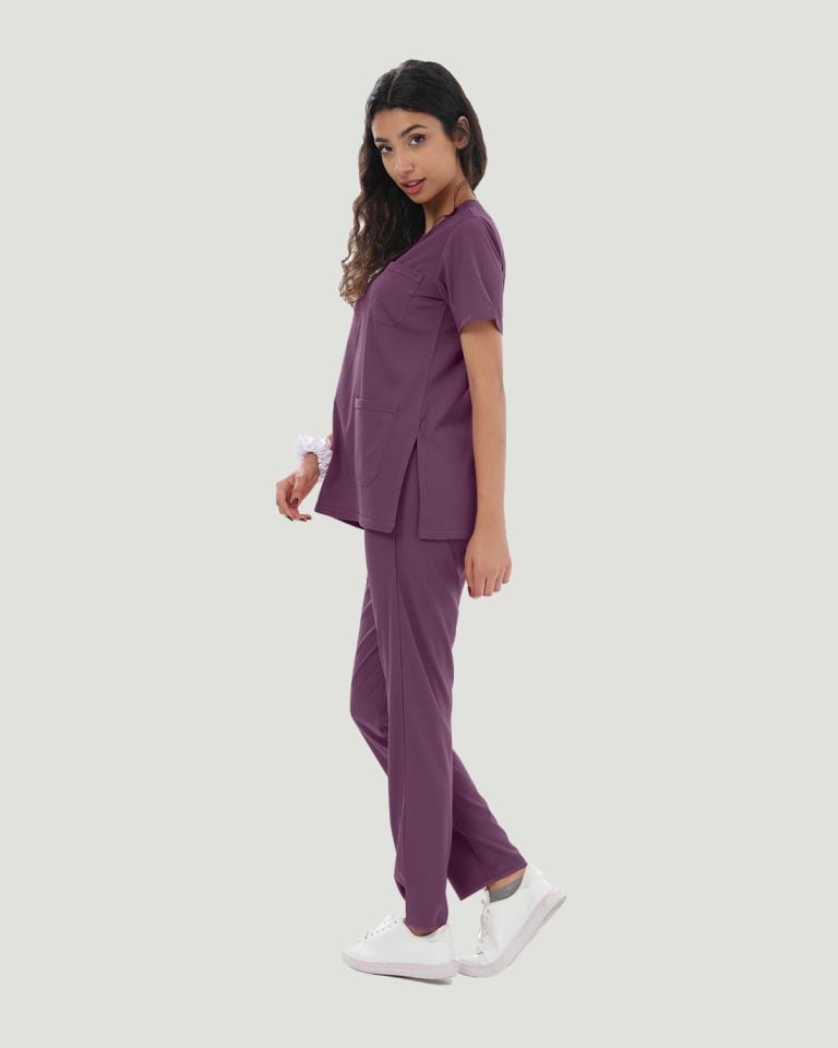 U-FLEX LİKRALI KADIN CERRAHİ TAKIM XS - Mürdüm