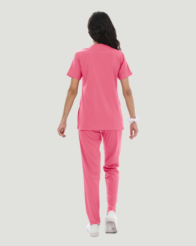 U-FLEX LİKRALI KADIN CERRAHİ TAKIM S - Nar Çiçeği