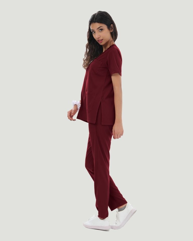 U-FLEX LİKRALI KADIN CERRAHİ TAKIM M - Bordo
