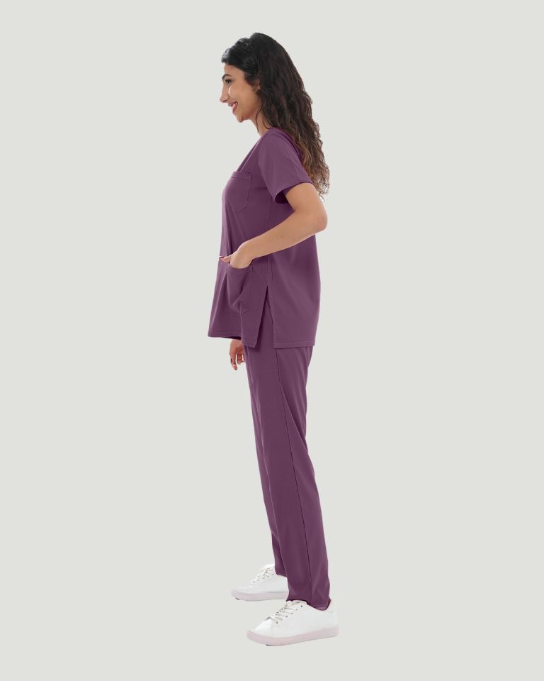 U-FLEX LİKRALI KADIN CERRAHİ TAKIM M - Mürdüm