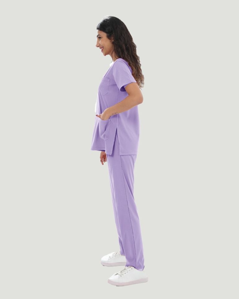 U-FLEX LİKRALI KADIN CERRAHİ TAKIM L - Lila