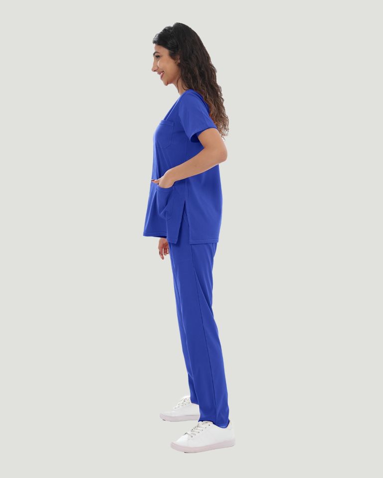 U-FLEX LİKRALI KADIN CERRAHİ TAKIM Saks Mavi - L
