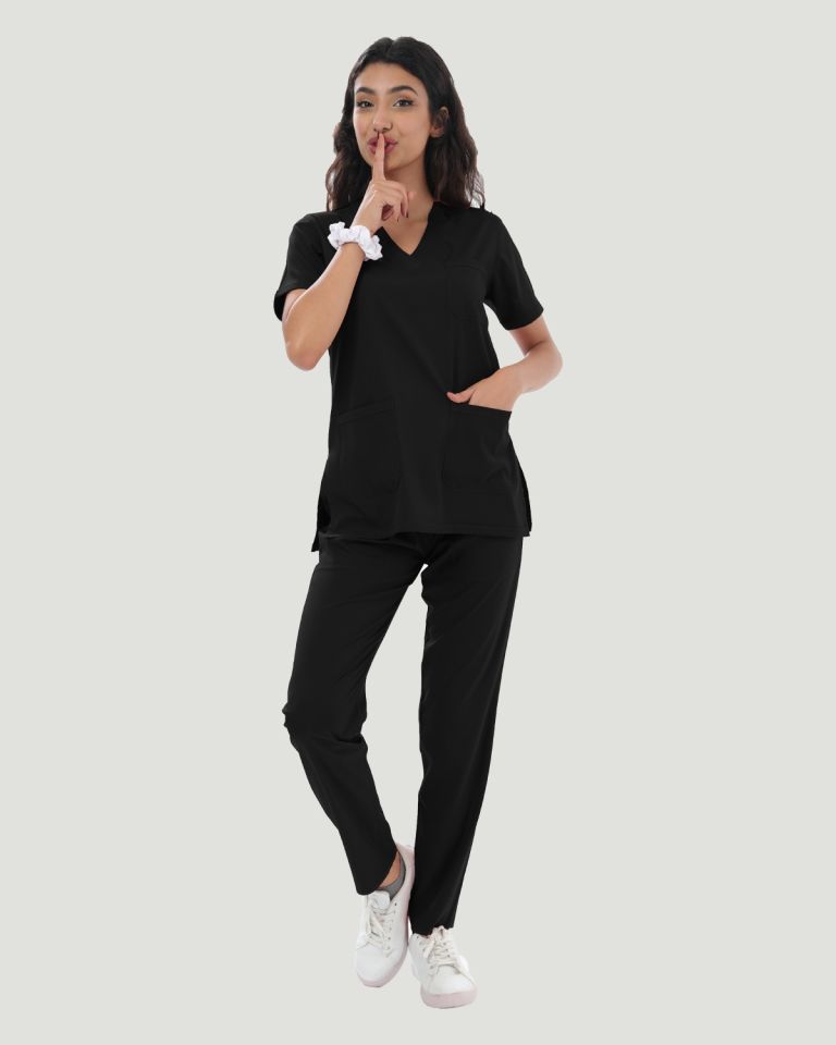 U-FLEX LİKRALI KADIN CERRAHİ TAKIM Siyah - L