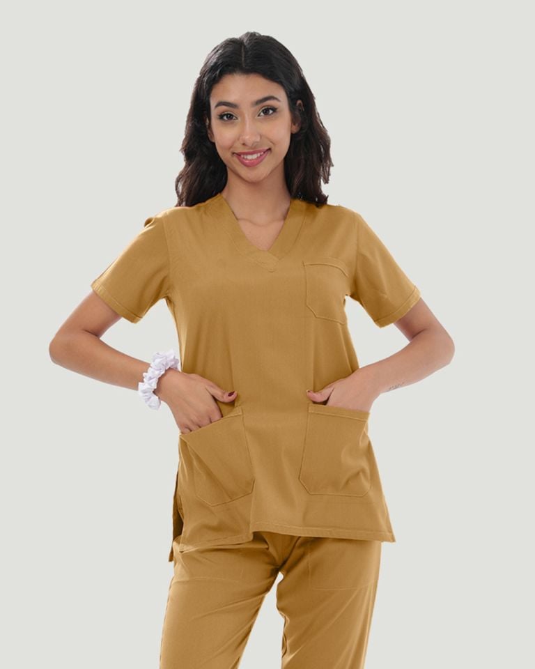U-FLEX LİKRALI KADIN CERRAHİ TAKIM L - Hardal