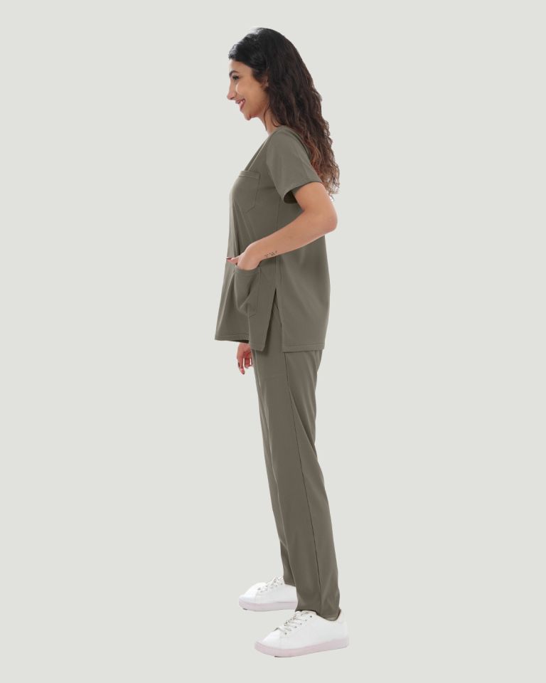 U-FLEX LİKRALI KADIN CERRAHİ TAKIM XL - Haki Yeşil
