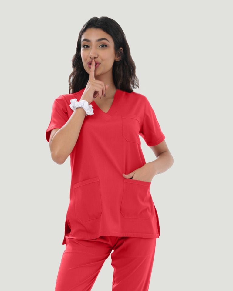 U-FLEX LİKRALI KADIN CERRAHİ TAKIM Kırmızı - XL