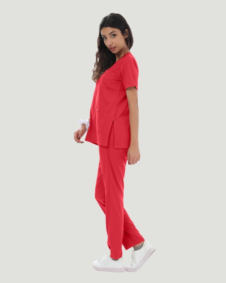 U-FLEX LİKRALI KADIN CERRAHİ TAKIM Kırmızı - XL