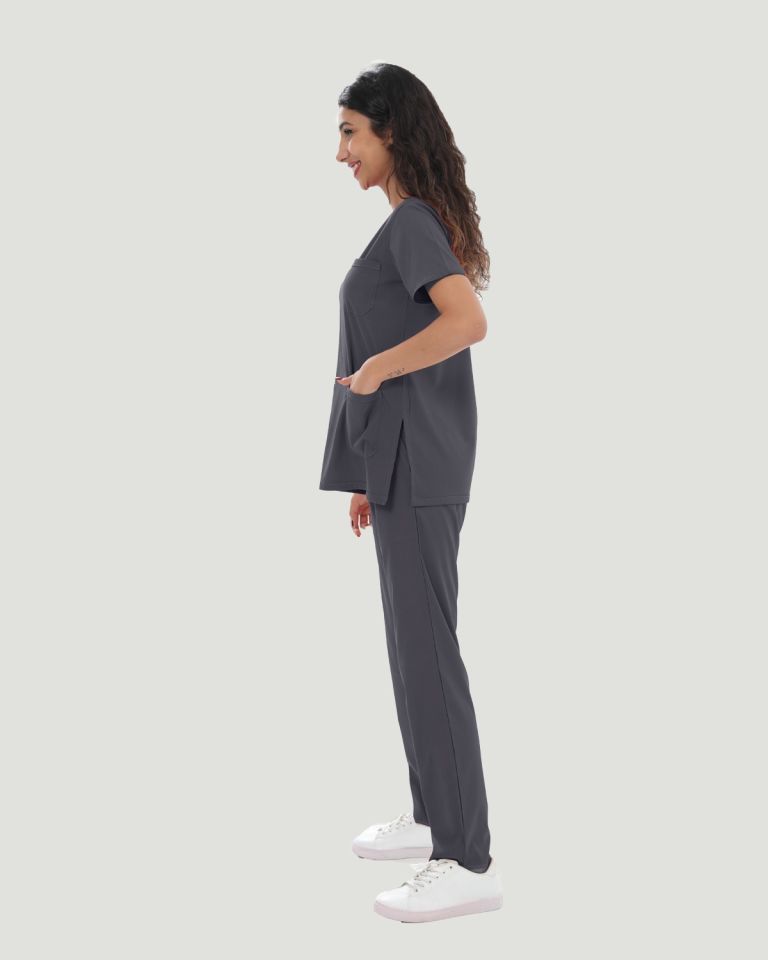 U-FLEX LİKRALI KADIN CERRAHİ TAKIM XXL - Füme