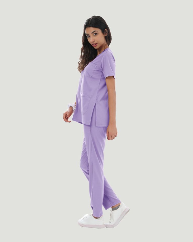 U-FLEX LİKRALI KADIN CERRAHİ TAKIM XXL - Lila