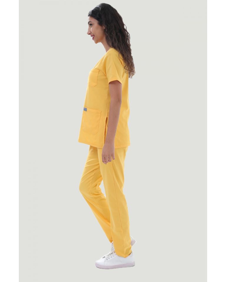 U-FLEX LİKRALI KADIN CERRAHİ TAKIM S - Sarı