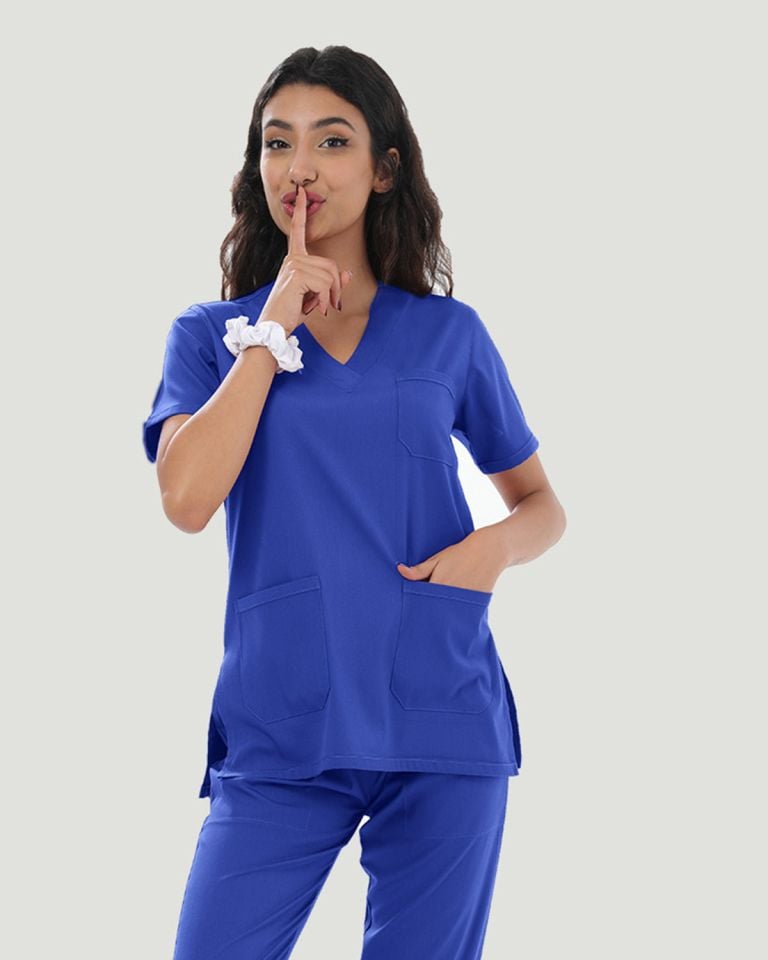 CORE FLEX  LİKRALI KADIN CERRAHİ TAKIM Saks Mavi - XXL