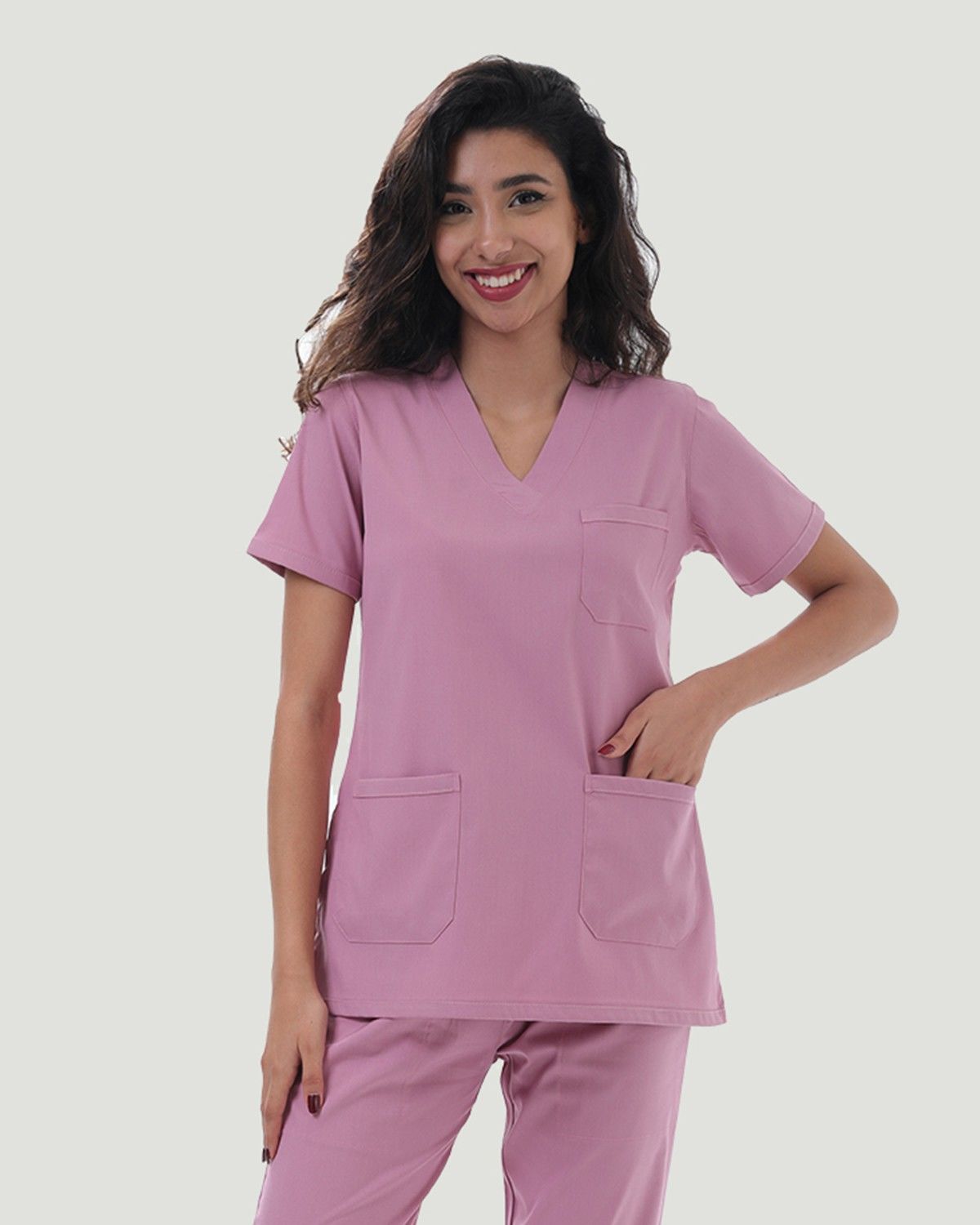 CORE FLEX  LİKRALI KADIN CERRAHİ TAKIM XL - Pudra