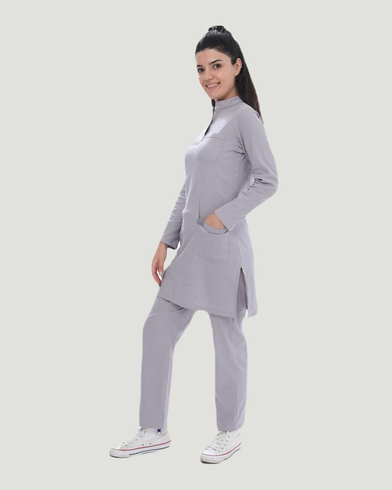 U-FLEX LİKRALI TESETTÜR CERRAHİ FORMA TAKIM XS - Gri