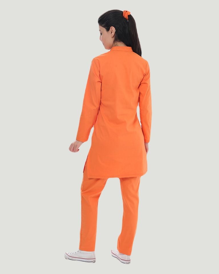 U-FLEX LİKRALI TESETTÜR CERRAHİ FORMA TAKIM XS - Orange