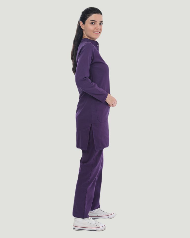 U-FLEX LİKRALI TESETTÜR CERRAHİ FORMA TAKIM S - Mor