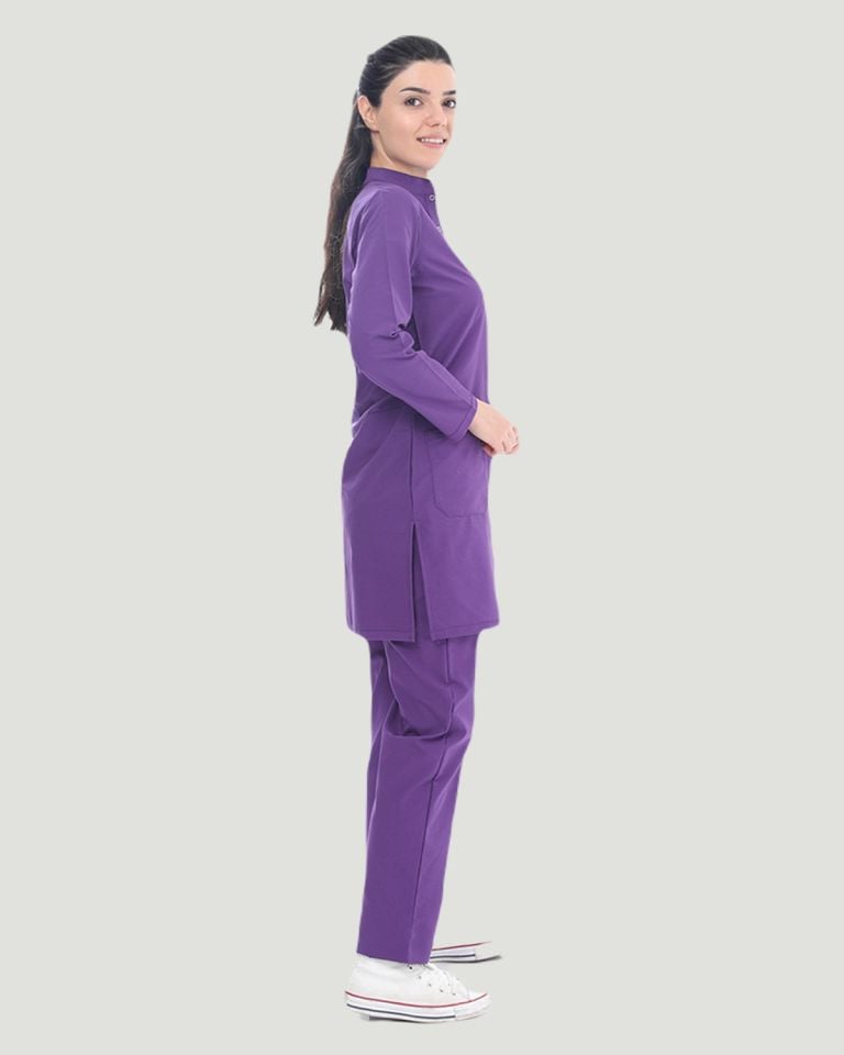U-FLEX LİKRALI TESETTÜR CERRAHİ FORMA TAKIM S - Özel Mor