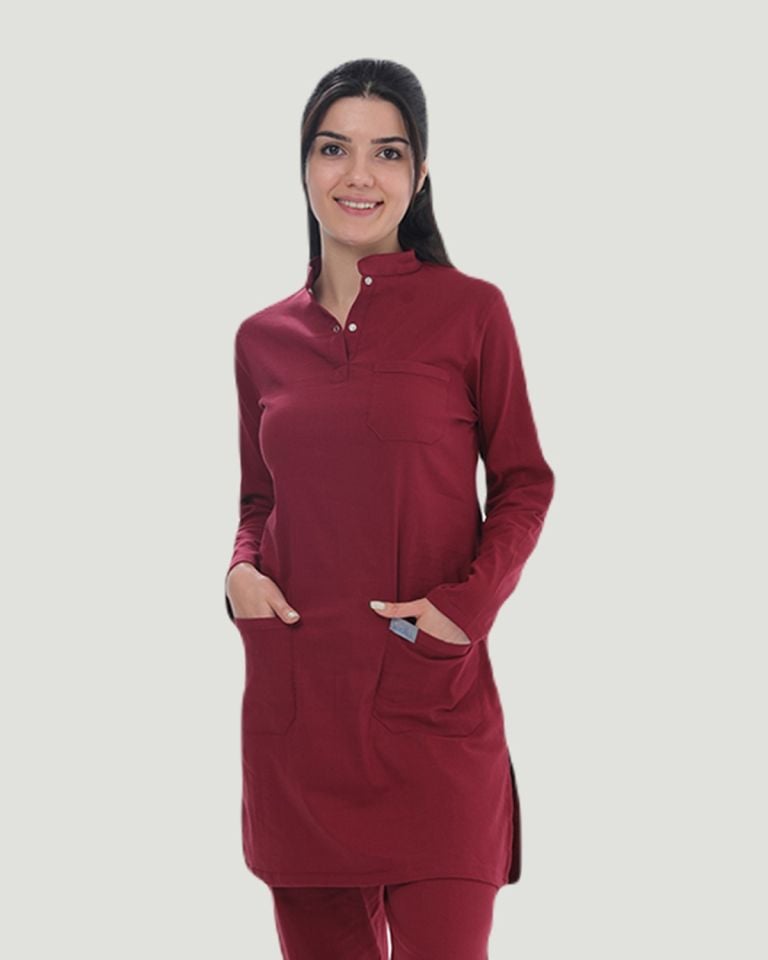 U-FLEX LİKRALI TESETTÜR CERRAHİ FORMA TAKIM S - Bordo