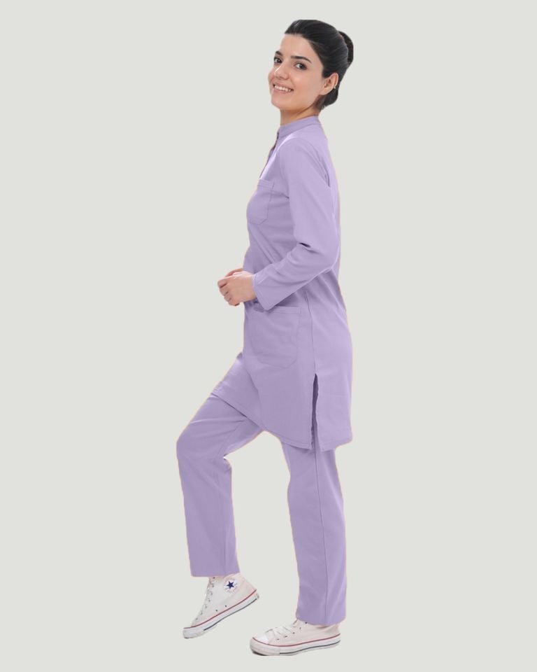 U-FLEX LİKRALI TESETTÜR CERRAHİ FORMA TAKIM S - Lila