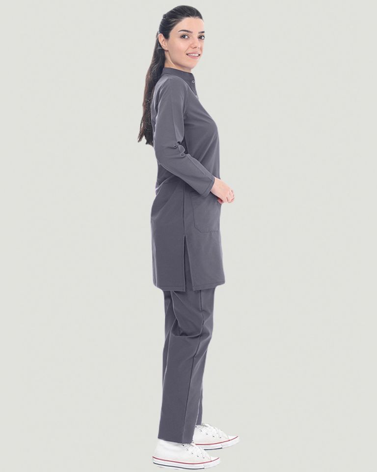 U-FLEX LİKRALI TESETTÜR CERRAHİ FORMA TAKIM S - Füme