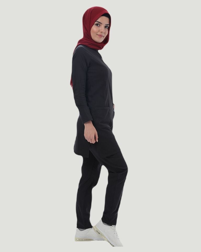 U-FLEX LİKRALI TESETTÜR CERRAHİ FORMA TAKIM M - Siyah