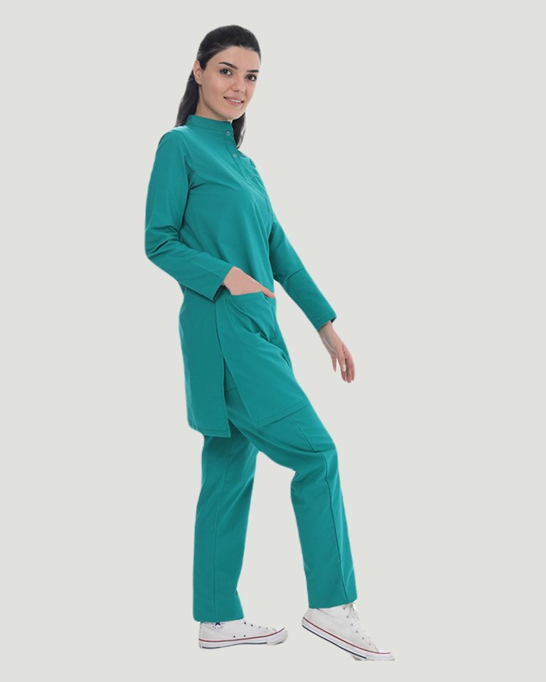 U-FLEX LİKRALI TESETTÜR CERRAHİ FORMA TAKIM M - Benetton Yeşil