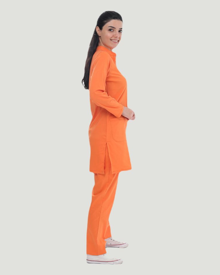 U-FLEX LİKRALI TESETTÜR CERRAHİ FORMA TAKIM M - Orange