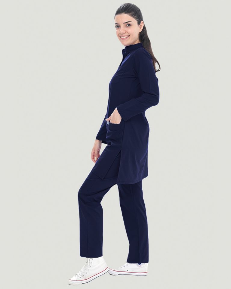 U-FLEX LİKRALI TESETTÜR CERRAHİ FORMA TAKIM M - Lacivert