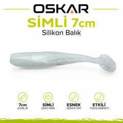 Oskar Simli Silikon Balık 7cm Kokulu Beyaz