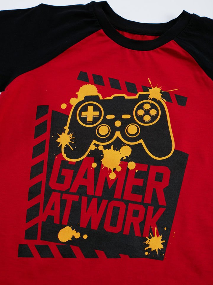 Gamer Erkek Çocuk T-shirt Pantolon Takım 3 Y - Siyah, Kırmızı