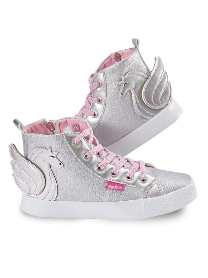 Kanatlı Unicorn Gümüş Kız Çocuk Sneakers