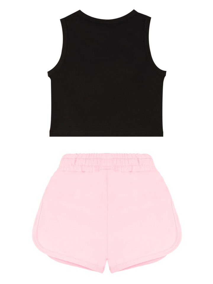 Rock Life Kız Çocuk Crop Top Şort Takım 9 Y - Pembe, Siyah