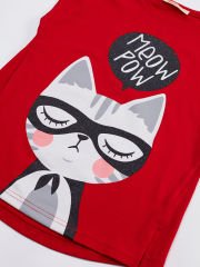 Meow Pow Kız Çocuk T-shirt Tayt Takım 8 Y