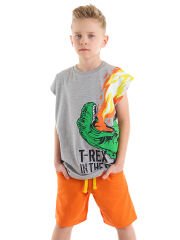 T-Rex Alev Erkek Çocuk T-Shirt Şort Takım 5 Y - Turuncu, Gri