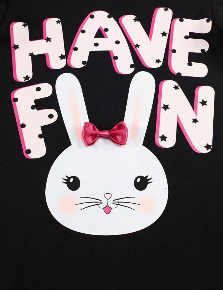 Bunny Fun Kız Çocuk T-shirt Tayt Takım