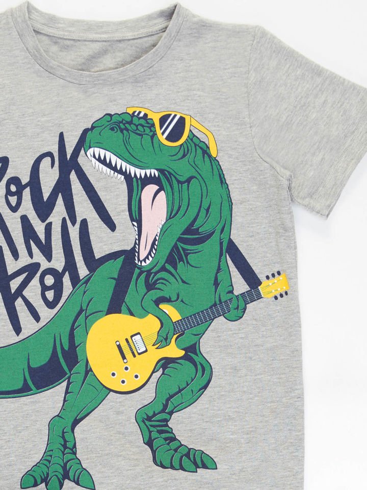 Rock Dino Erkek Çocuk T-shirt Şort Takım