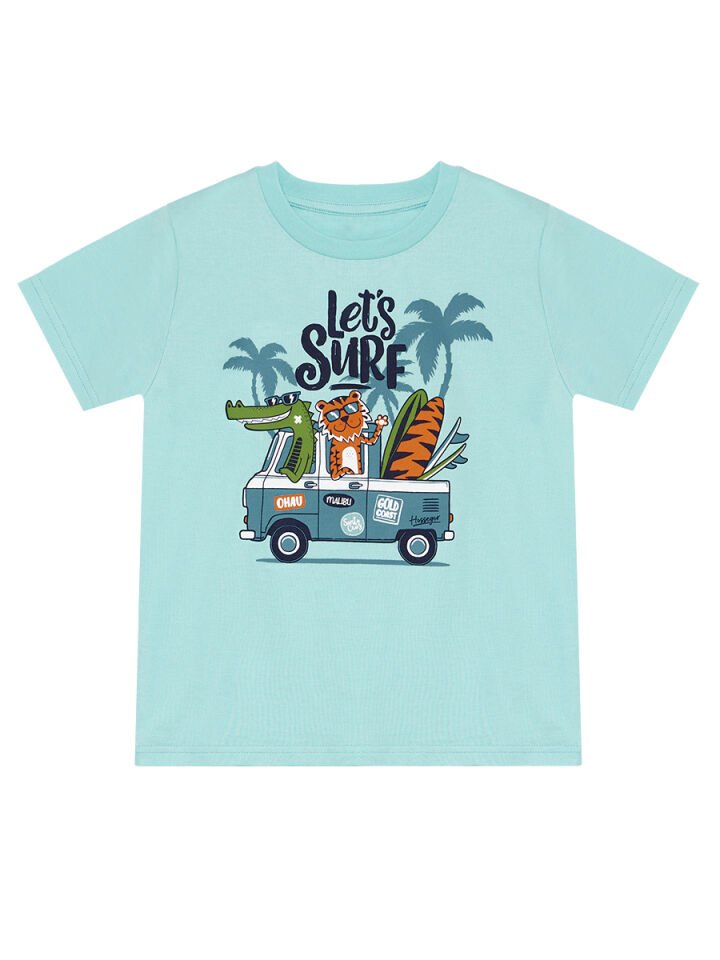 Let's Surf Erkek Çocuk T-shirt Şort Takım 4 Y - Mavi