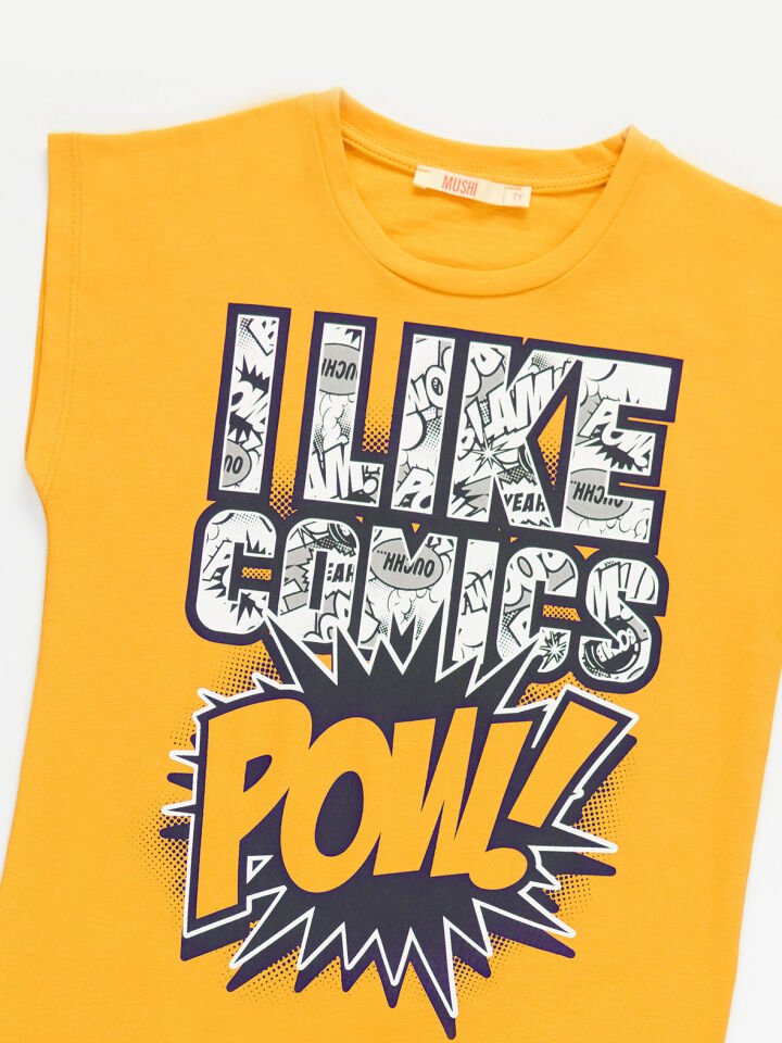 Comics Erkek Çocuk T-shirt Şort Takım 4 Y - Siyah Sarı