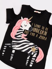 Unique Zebra Kız Çocuk Tunik Tayt Takım 4 Y - Pembe, Siyah