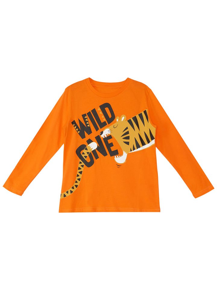 Wild One Erkek Çocuk T-shirt Dokuma Pantolon Takım 5 Y - Turuncu, Hardal